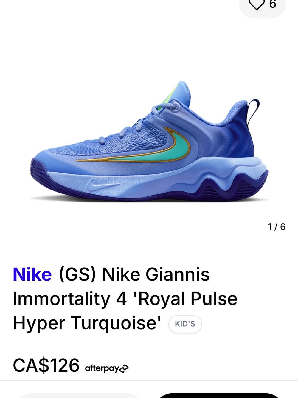 Nike Kids Basketball Sneakers in Royal Blue and Turquoise